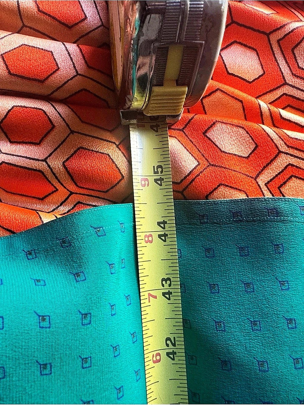 Vintage Joanie Char Silk Silk Midi Dress in Green & Blue Size 8 - Picture 3 of 9